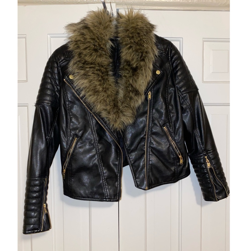 Black leather jacket